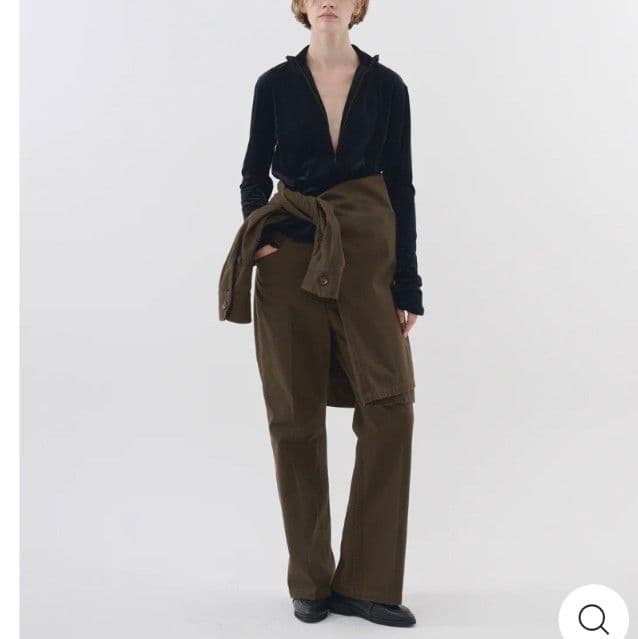 ENOF イナフ velour jersey zip tops black