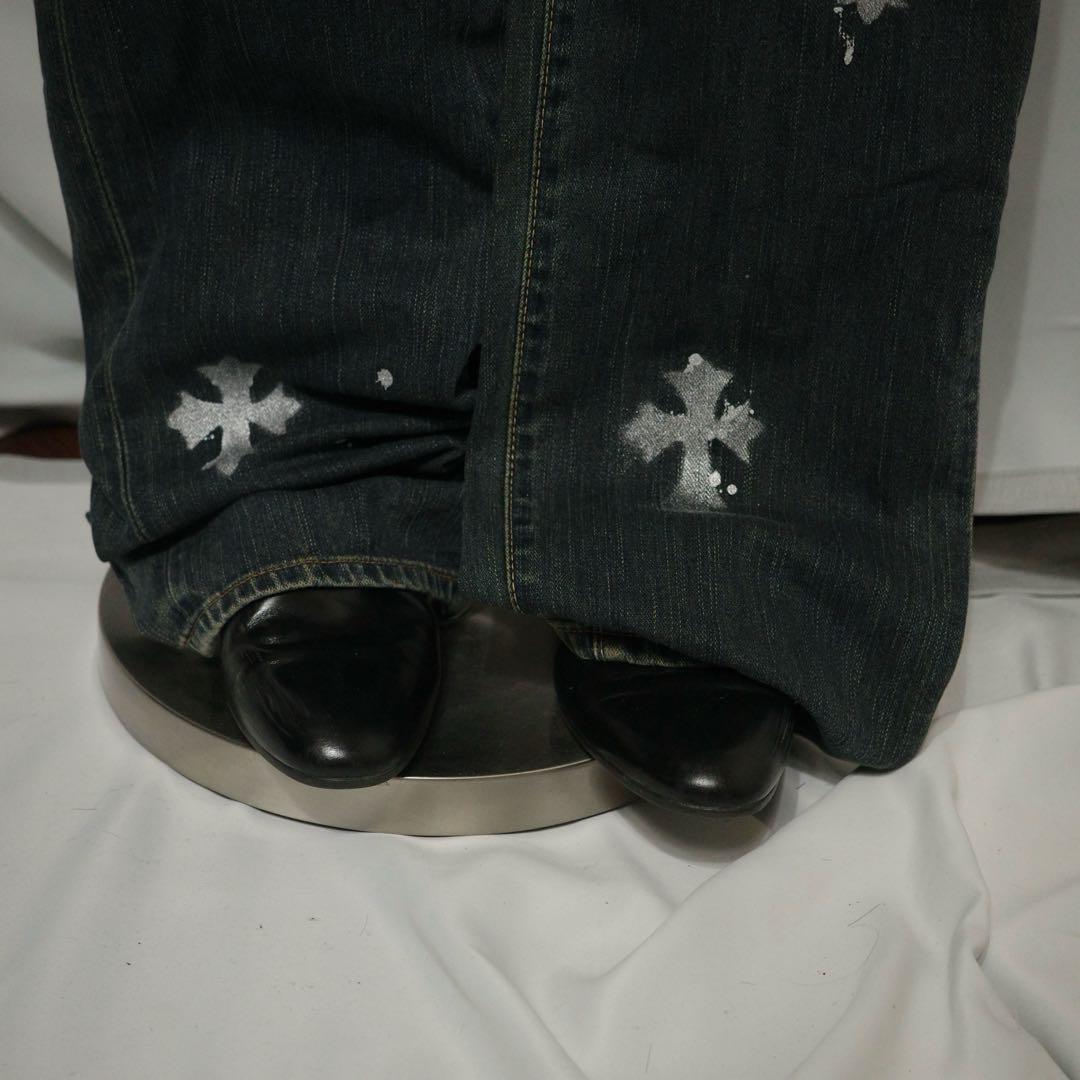 パンツ 2000's archive grunge paint denim pants