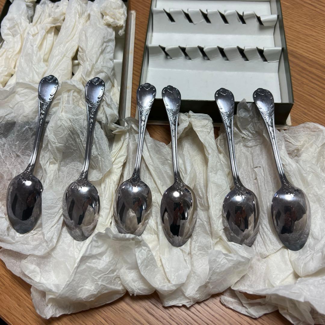 クリストフル/Christofle ティースプーン×6本 フォーク×6本セット