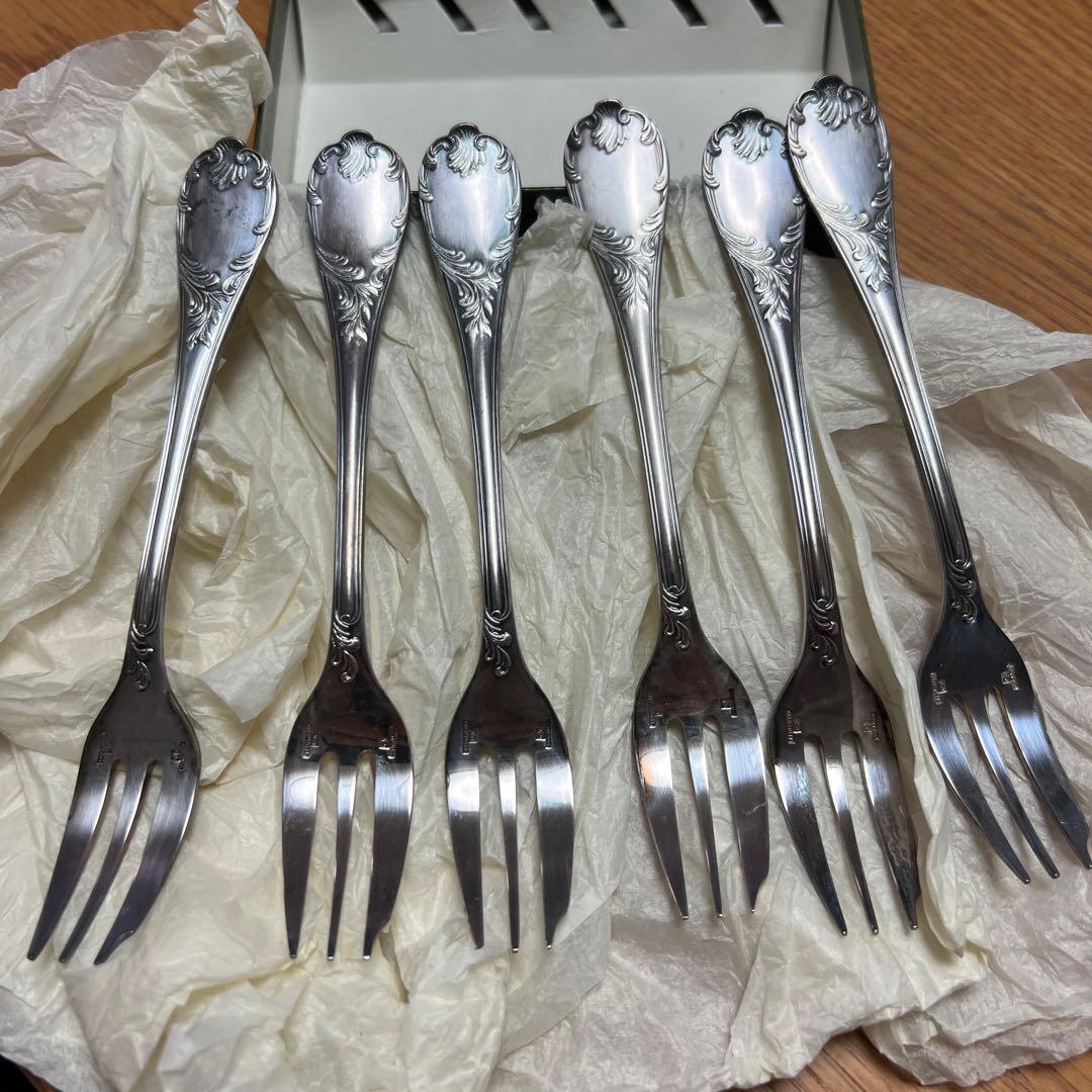 クリストフル/Christofle ティースプーン×6本 フォーク×6本セット