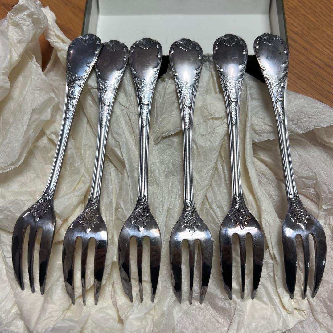 クリストフル/Christofle ティースプーン×6本 フォーク×6本セット