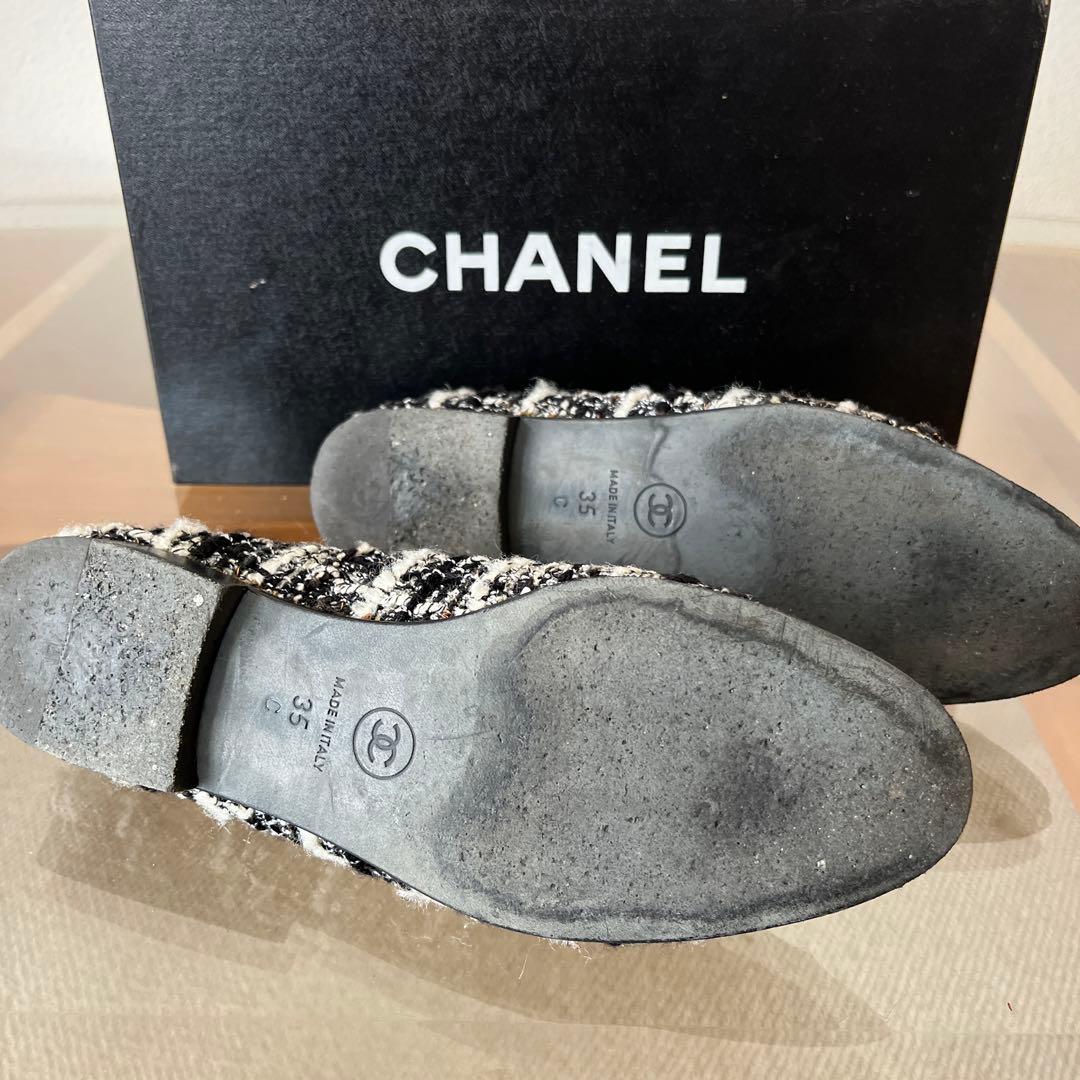 CHANEL ツイードフラットシューズ 35【大掃除価格】