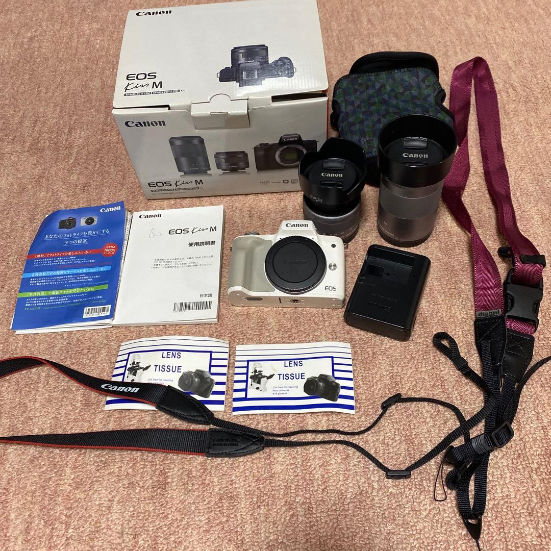 Canon EOS Kiss M ホワイト 2本レンズ付き