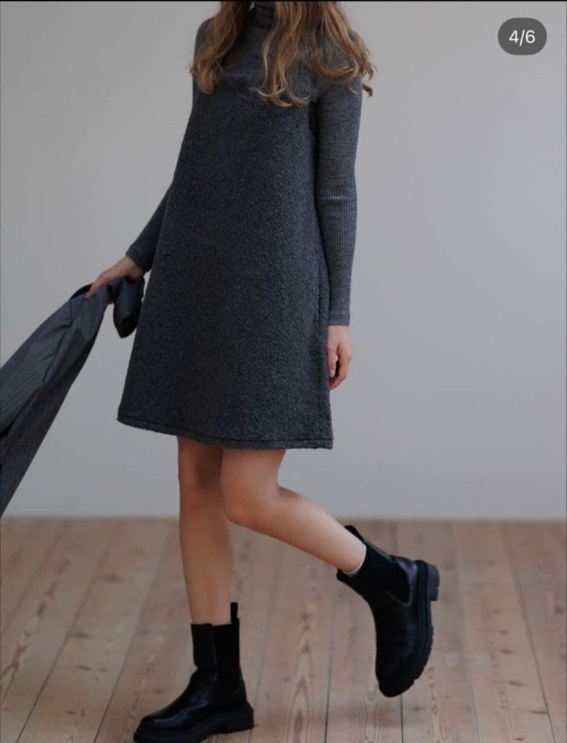 pois ポワ square poodle onepiece ワンピース M