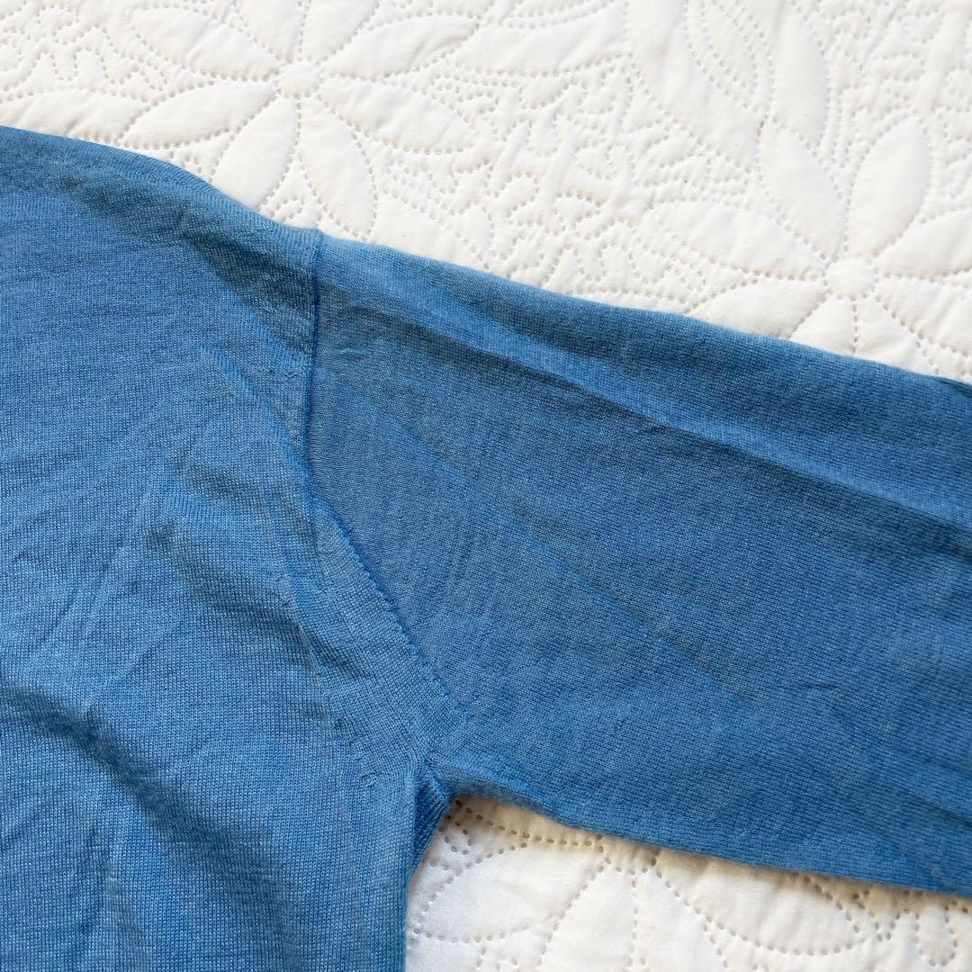 定価8万　新品未使用　ブラミンク　カシミヤ　シルク　ニットプルオーバー　36 青