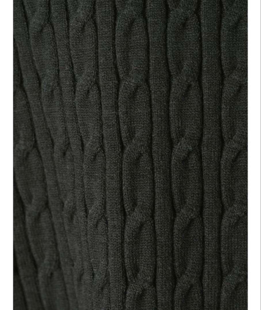 anuans 2026❤️美品❤️リトルケーブルニットカーディガンチャコールグレー