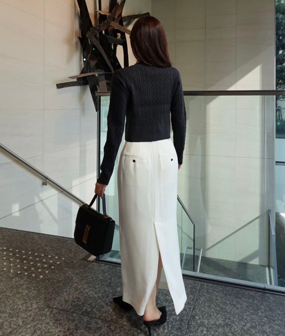 anuans 2026❤️美品❤️リトルケーブルニットカーディガンチャコールグレー