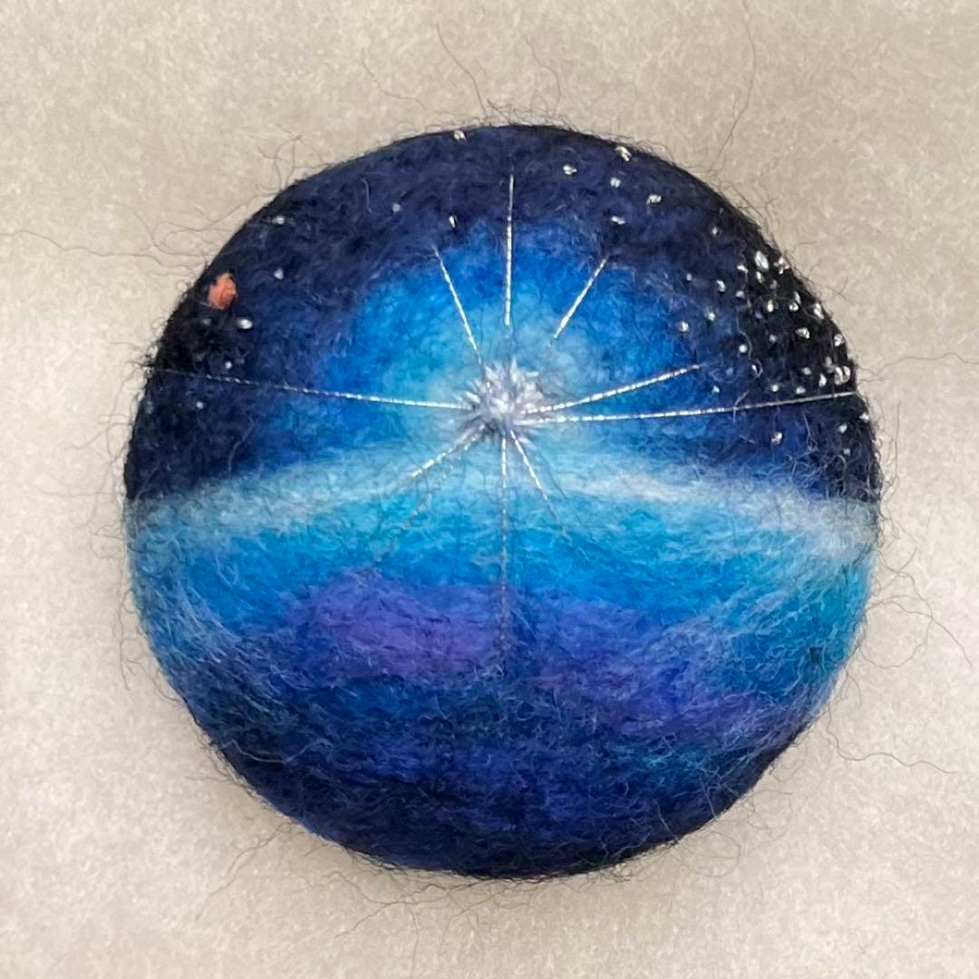 aqua 羊毛フェルトブローチ4点