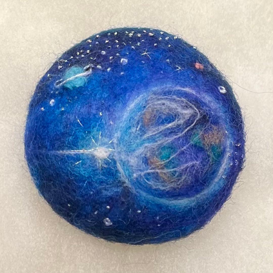 aqua 羊毛フェルトブローチ4点