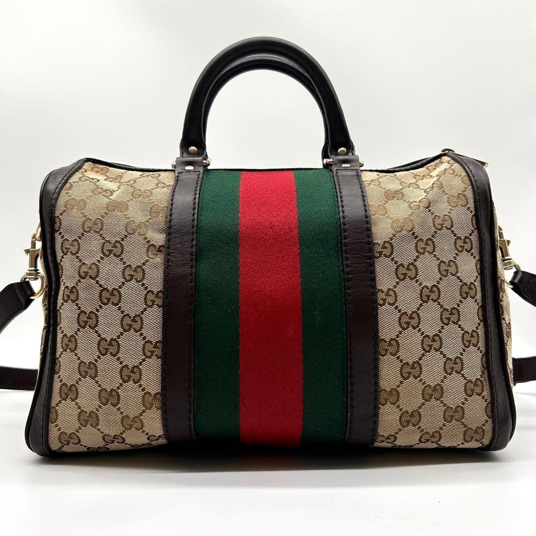 【極美品】GUCCI ボストンバッグ GGキャンバス シェリーライン 2way