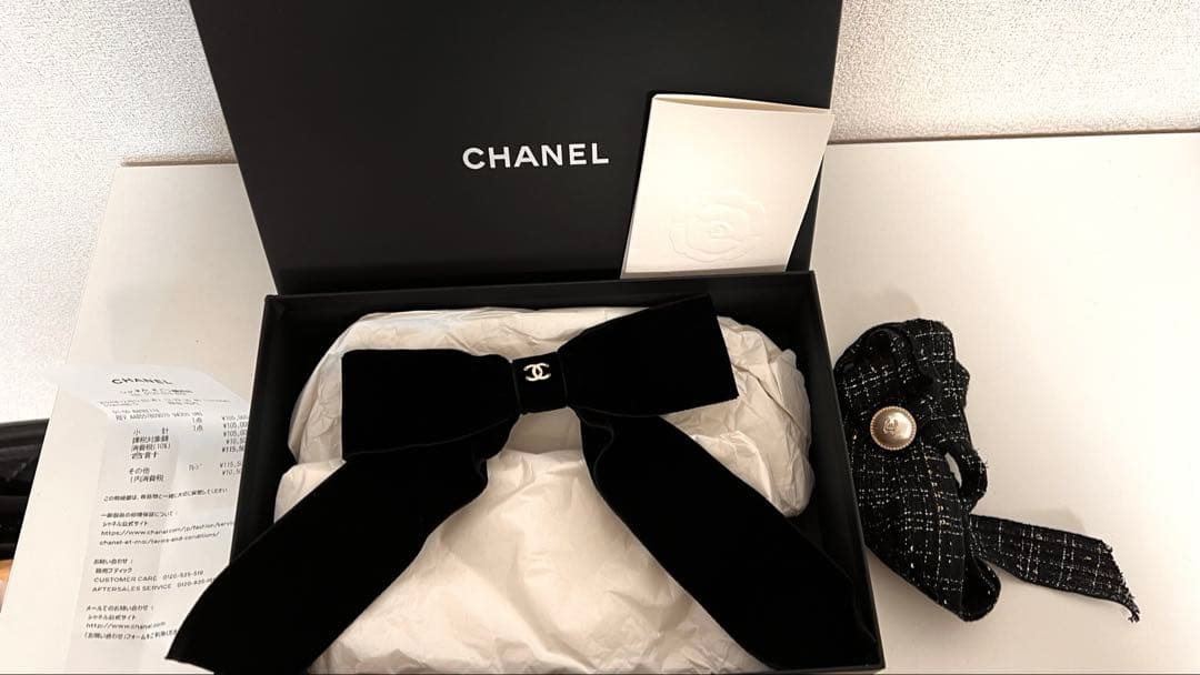 CHANEL ベロアリボンバレッタ
