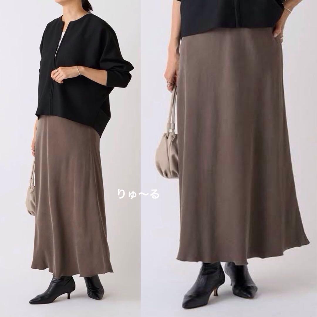 定番⭐️美品⭐️ビアズリー バックテールスカート フレアスカート／カーキ／1／M