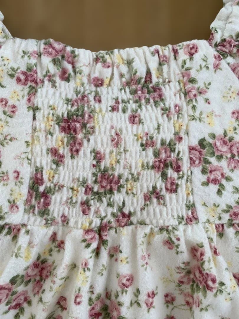 LIZ LISA リボン花柄オフショルワンピース ホワイト