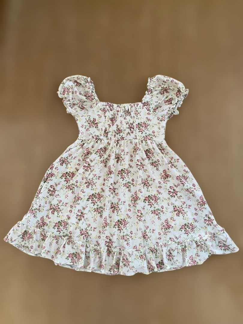 LIZ LISA リボン花柄オフショルワンピース ホワイト