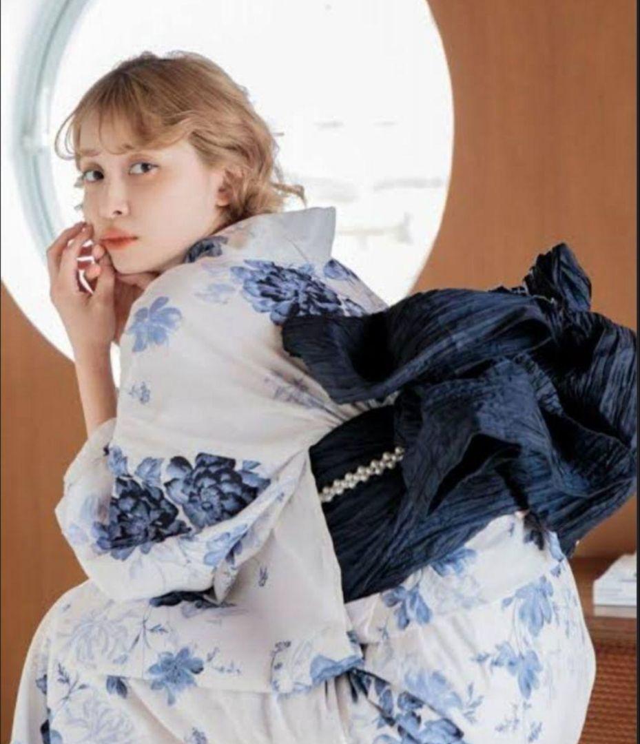 【完売品】dita✩.*˚水彩の勿忘草色 髪飾り・帯飾り付き