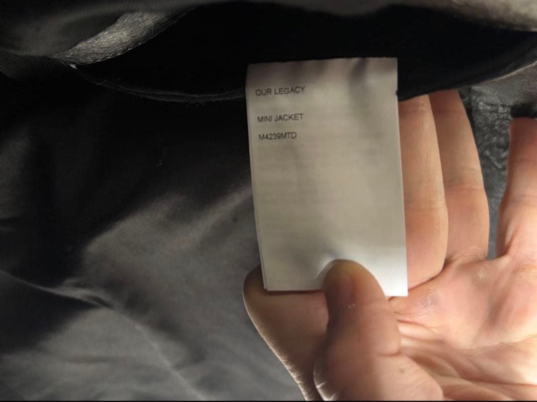 our legacy ブラック ミニレザージャケット 48