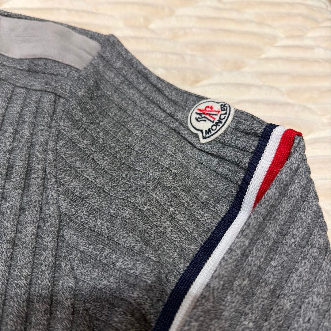 i*7様 MONCLER グレー リブ編みニットセーター L