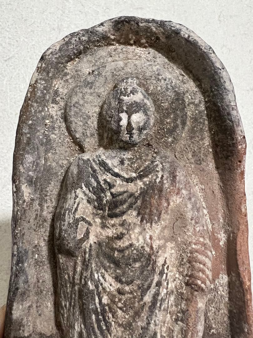 ガンダーラ シルクロード 釈迦如来 説法印 泥像 仏像 仏教美術 骨董 古美術