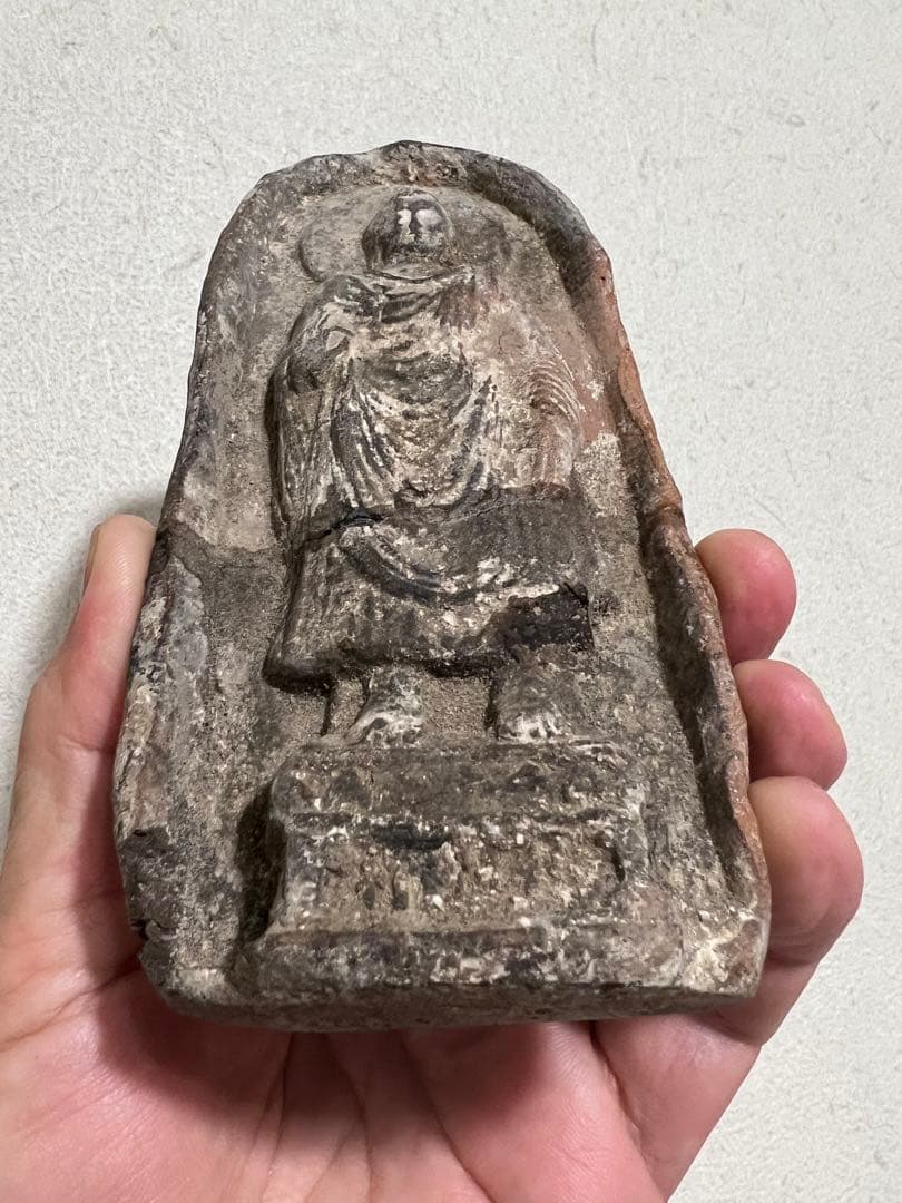 ガンダーラ シルクロード 釈迦如来 説法印 泥像 仏像 仏教美術 骨董 古美術