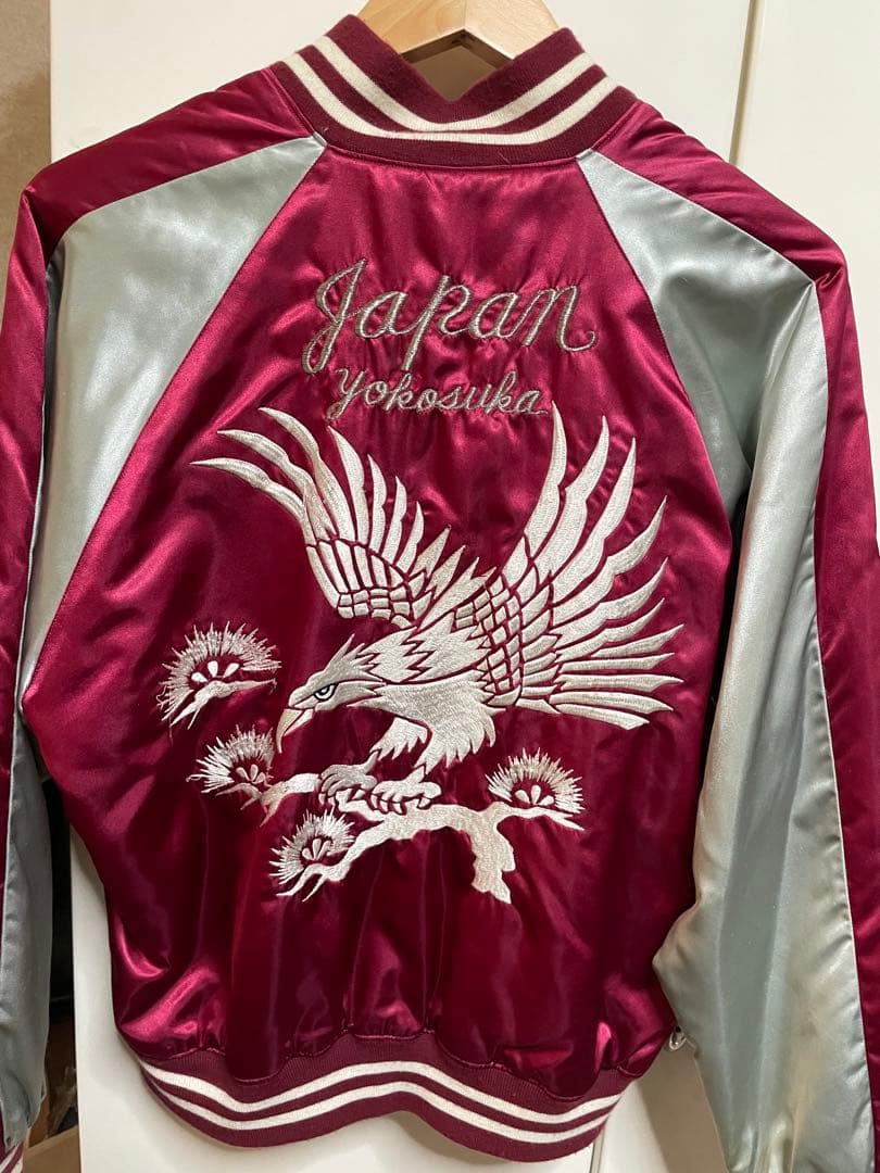 刺繍鷹デザイン スカジャン Mサイズ　ファースト商会80'