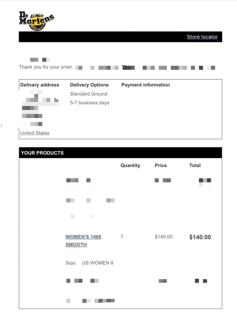 靴 Dr. Martens 1460 SMOOTH UK6/US8/25cm