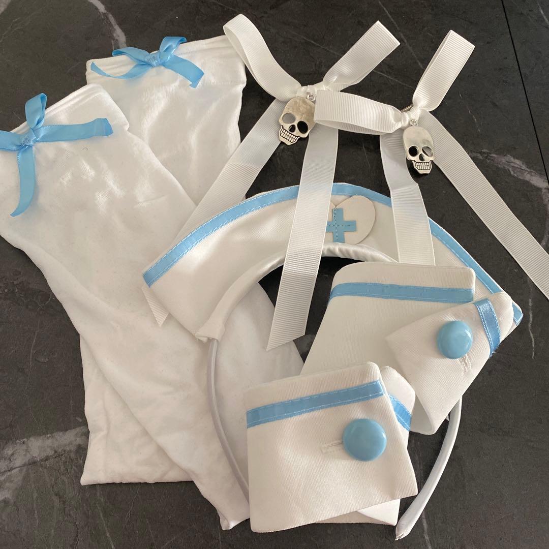 【タイムセール】malymoon ラブティントスカルナース 白（ナース服）