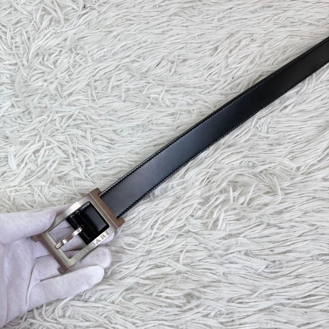 極美品/付属品完備✨ ブルガリ レザー ベルト レッタンゴロ シルバーバックル