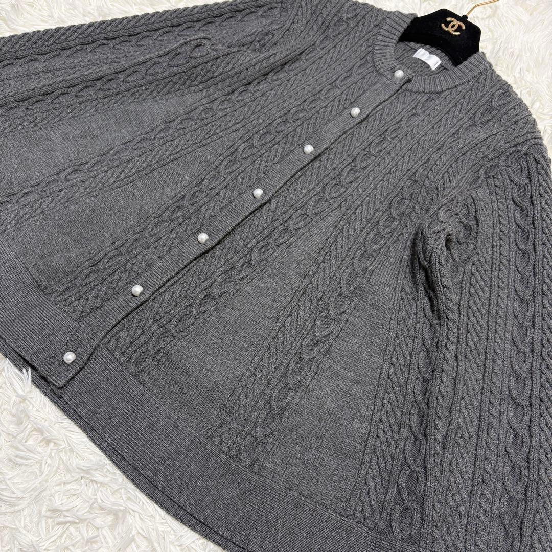 【美品】ソーノ 2024AW サークルフレアケーブルニットカーディガン ケーブル