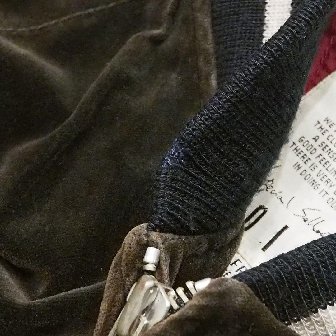 【別珍】ベロアスカジャン 和柄総刺繍 裏地キルティング 鷲龍 横須賀 90s