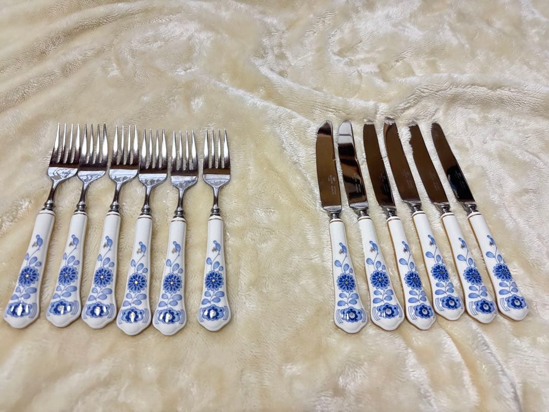 ナルミボーンチャイナ　フォークとナイフのセット 12本