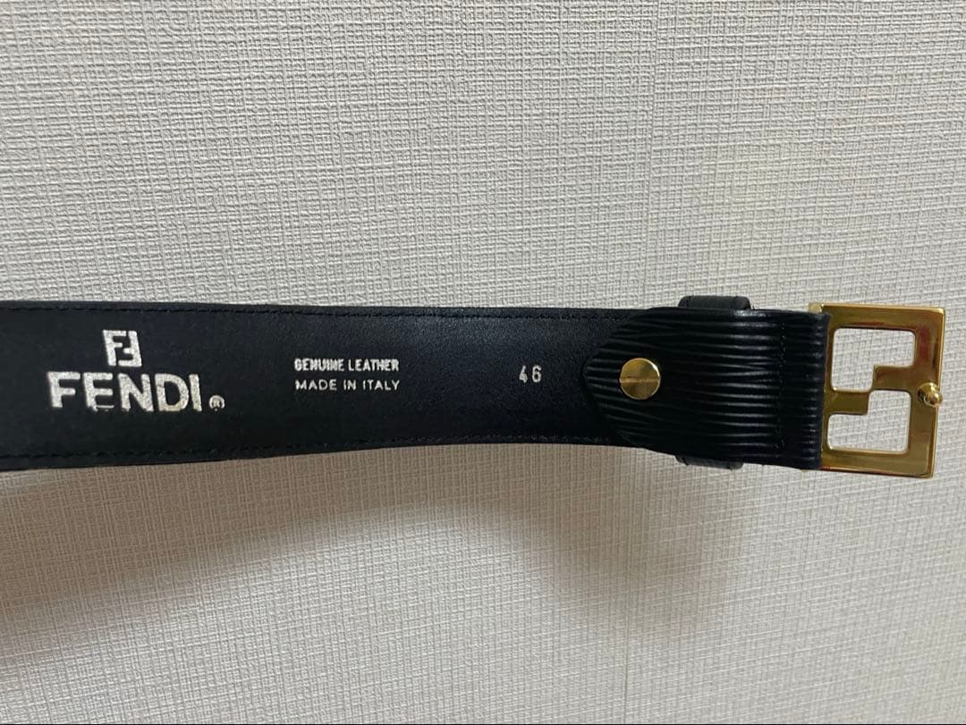 Fendi FFロゴ ベルト ブラウン ゴールド
