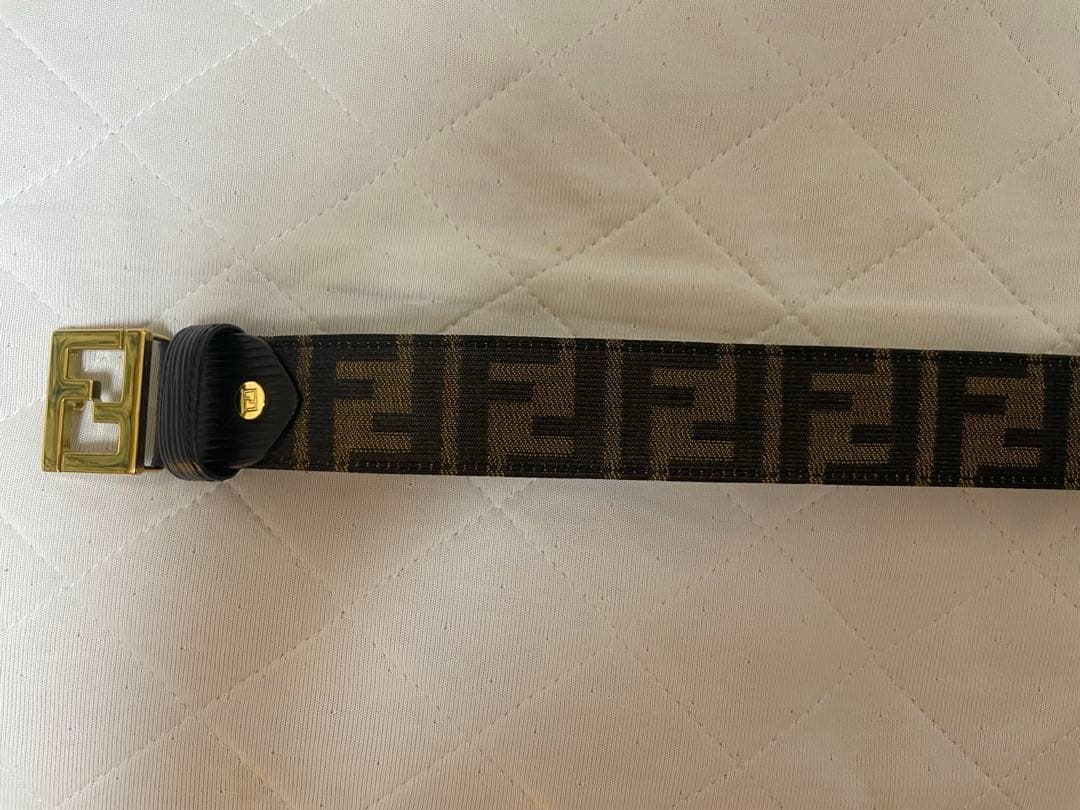 Fendi FFロゴ ベルト ブラウン ゴールド