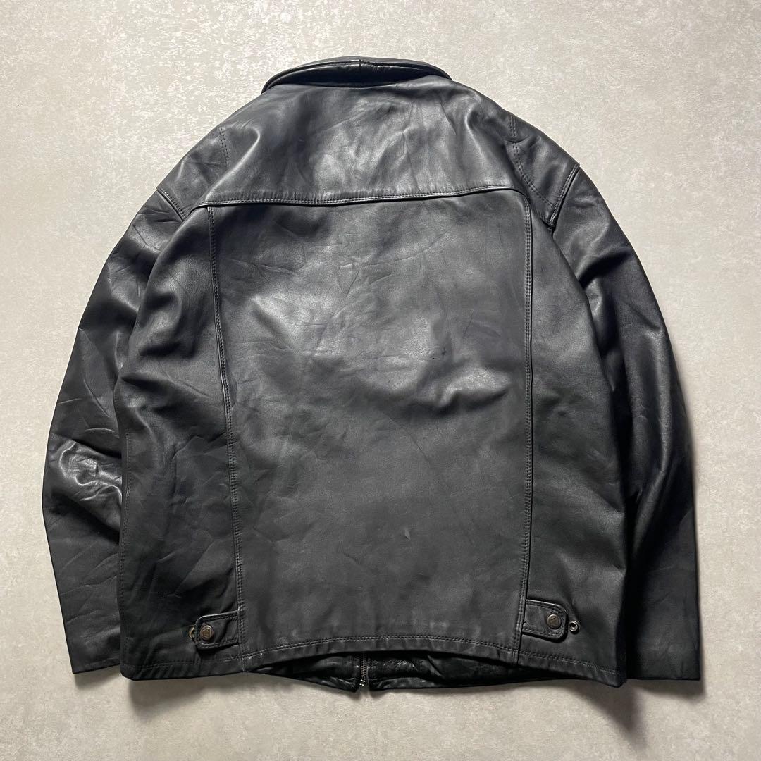 Shotavintageシングルライダースブラック黒スポーツジャケット革ジ