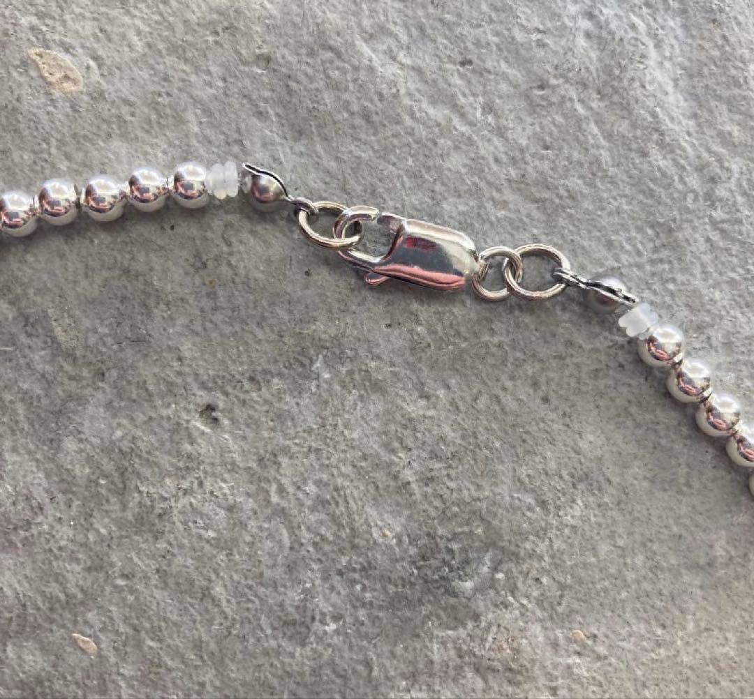 シルバー925製ラウンドビーズネックレス40cm ロンハーマン　ボールチェーン