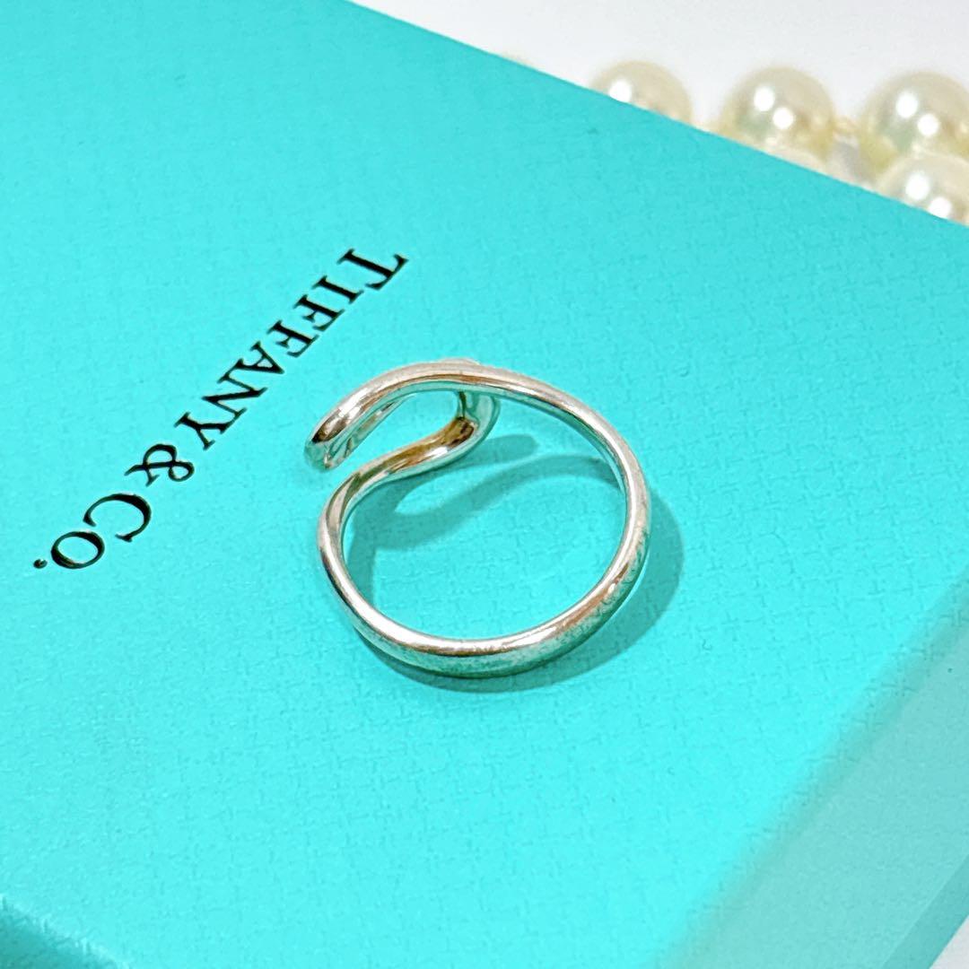 【13号】Tiffany オープンウェーブリング　シルバー