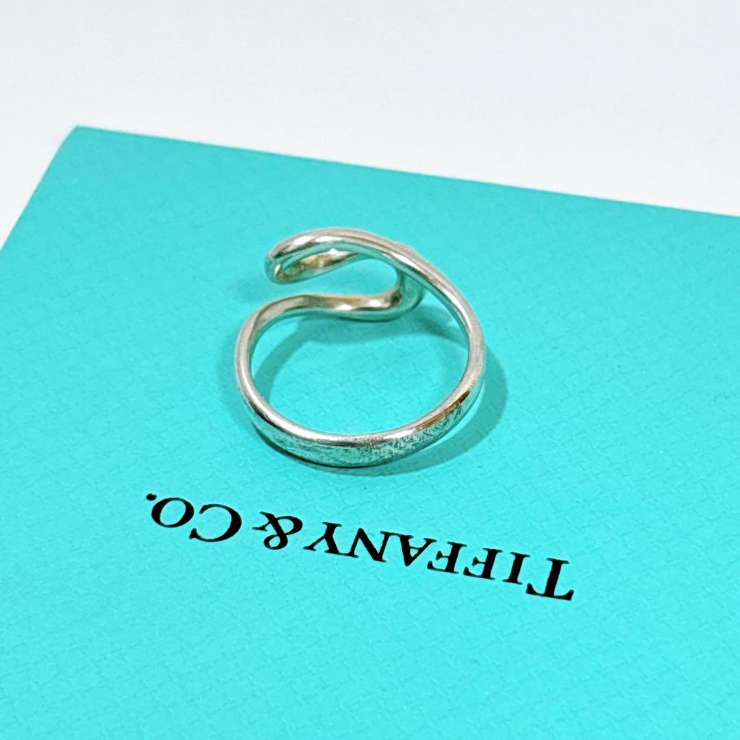 【13号】Tiffany オープンウェーブリング　シルバー