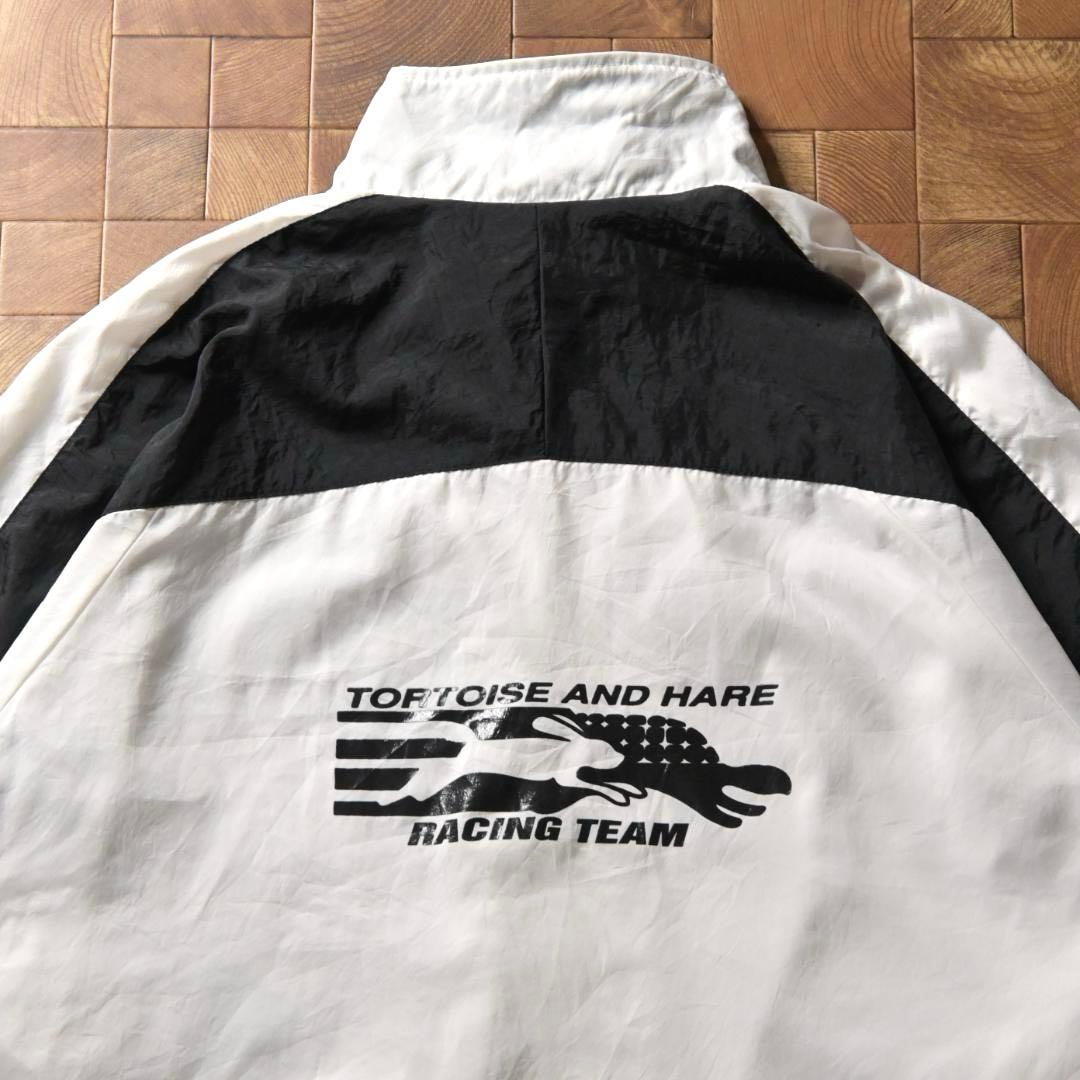 B*様 90s　ナイキ　企業ロゴ ナイロンジャケット　ホワイト　ブラック　白黒