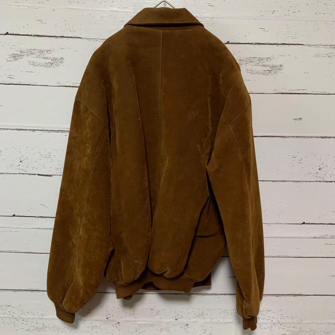 【7ahk】スエードレザーブルゾンジャケットvintage イタリア製