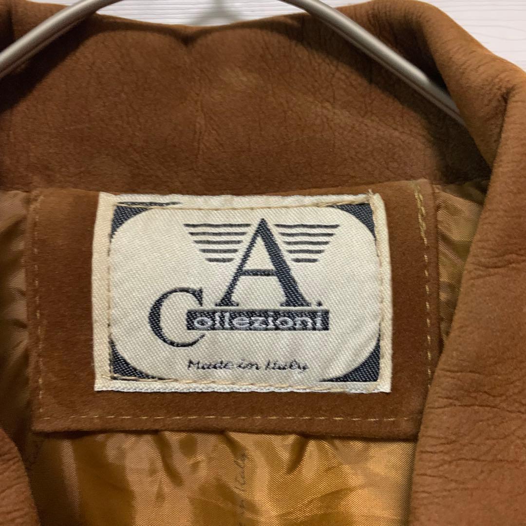 【7ahk】スエードレザーブルゾンジャケットvintage イタリア製