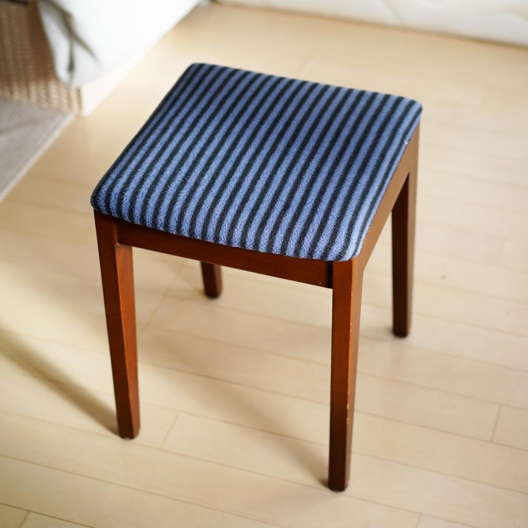 木製スツール　ストライプ／オットマン／ヴィンテージ