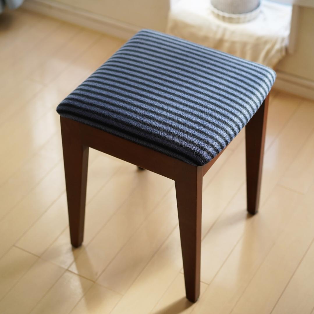 木製スツール　ストライプ／オットマン／ヴィンテージ