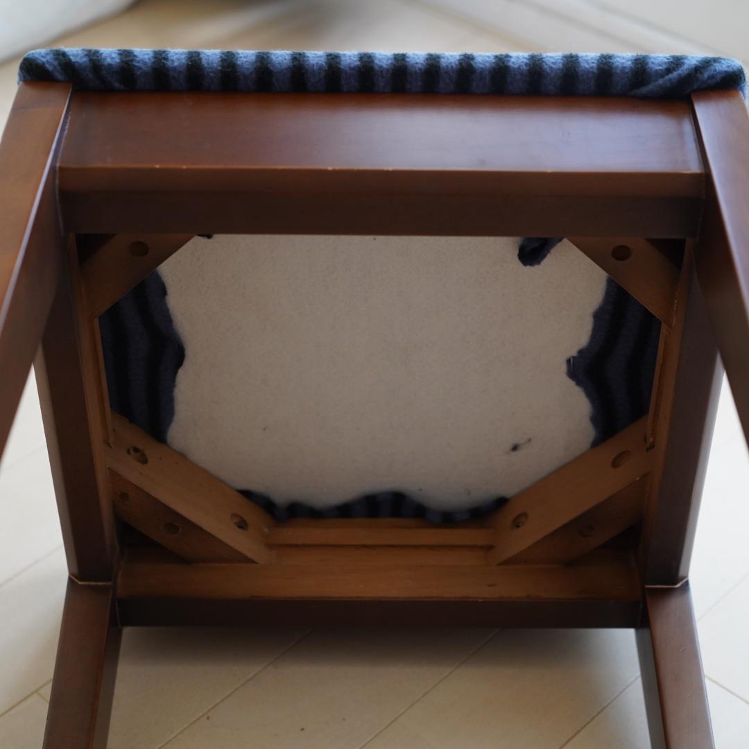 木製スツール　ストライプ／オットマン／ヴィンテージ