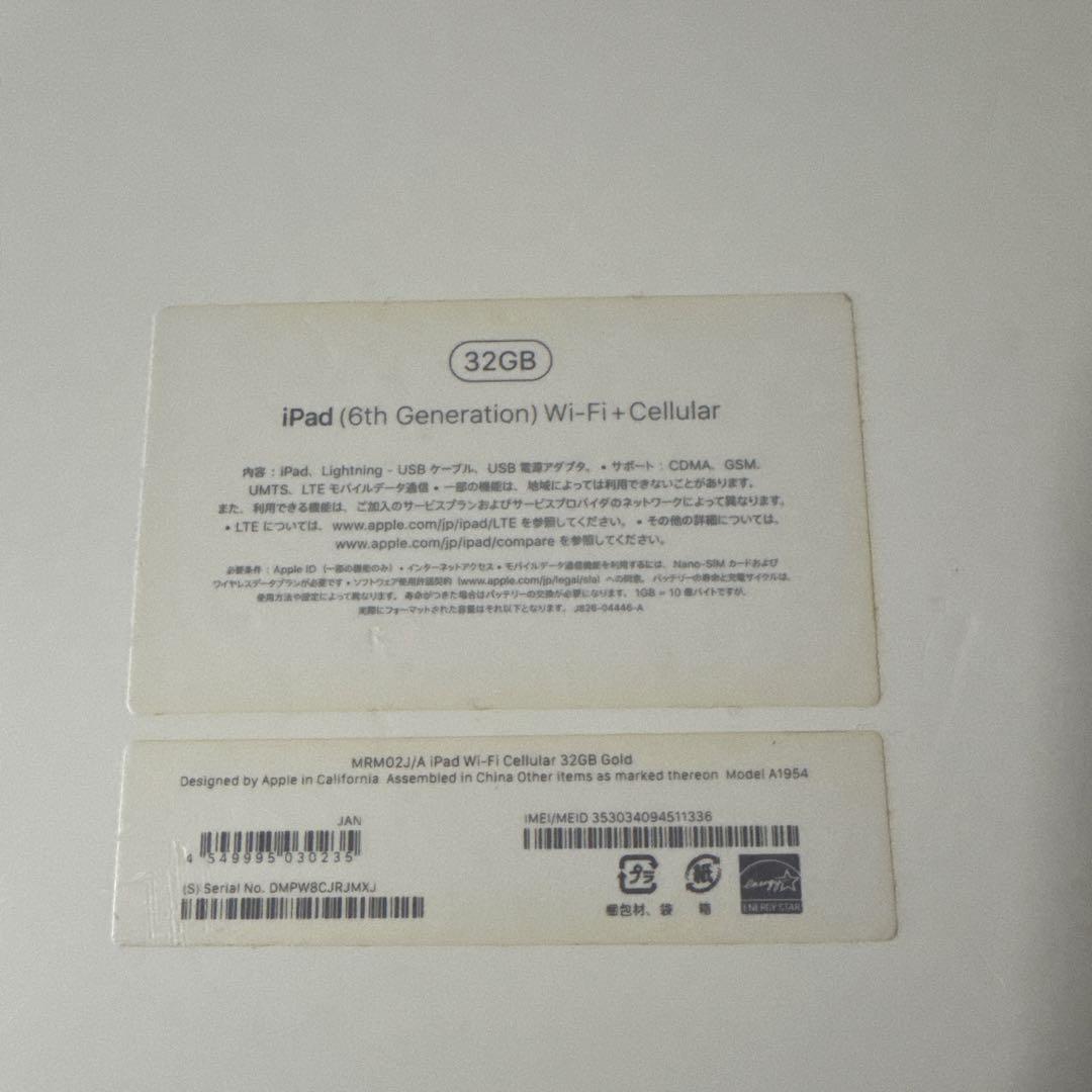 iPad本体 iPad (6th Generation)