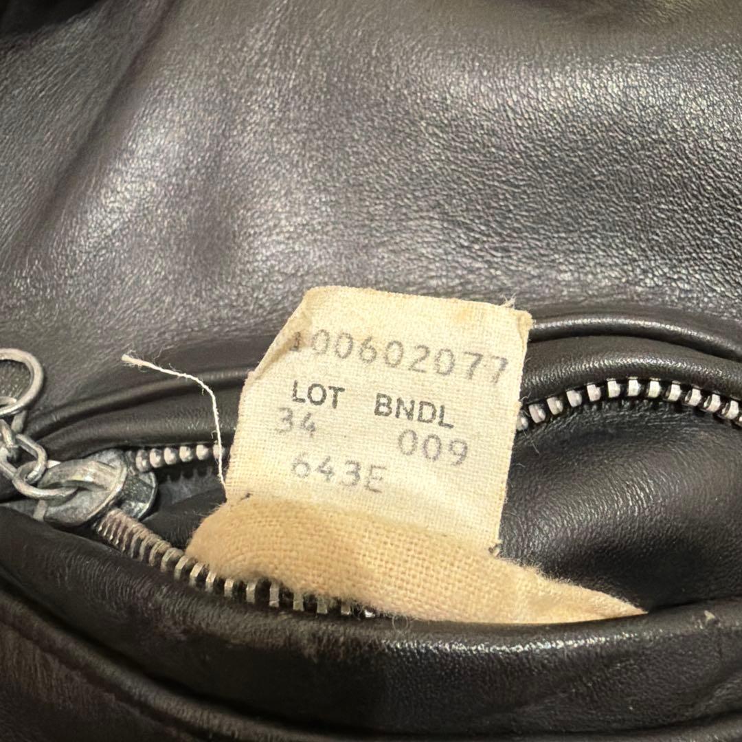 品番 Schott 643 レザー シングルライダース 34 ボアライナー