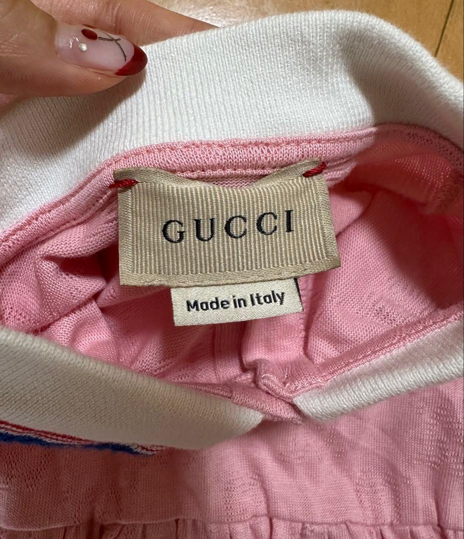 GUCCI ピンク　Gロゴ　ベビーワンピース　24m