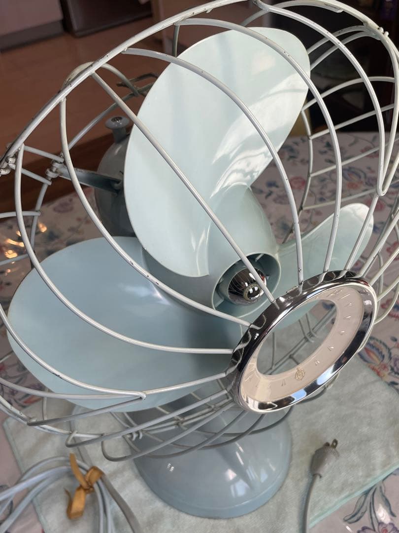 50's レトロ　戦闘機の羽根　エアーインテークイメージ　日立　扇風機　完璧稼働