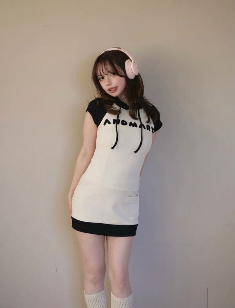 ワンピース andmary Mary logo mini dress