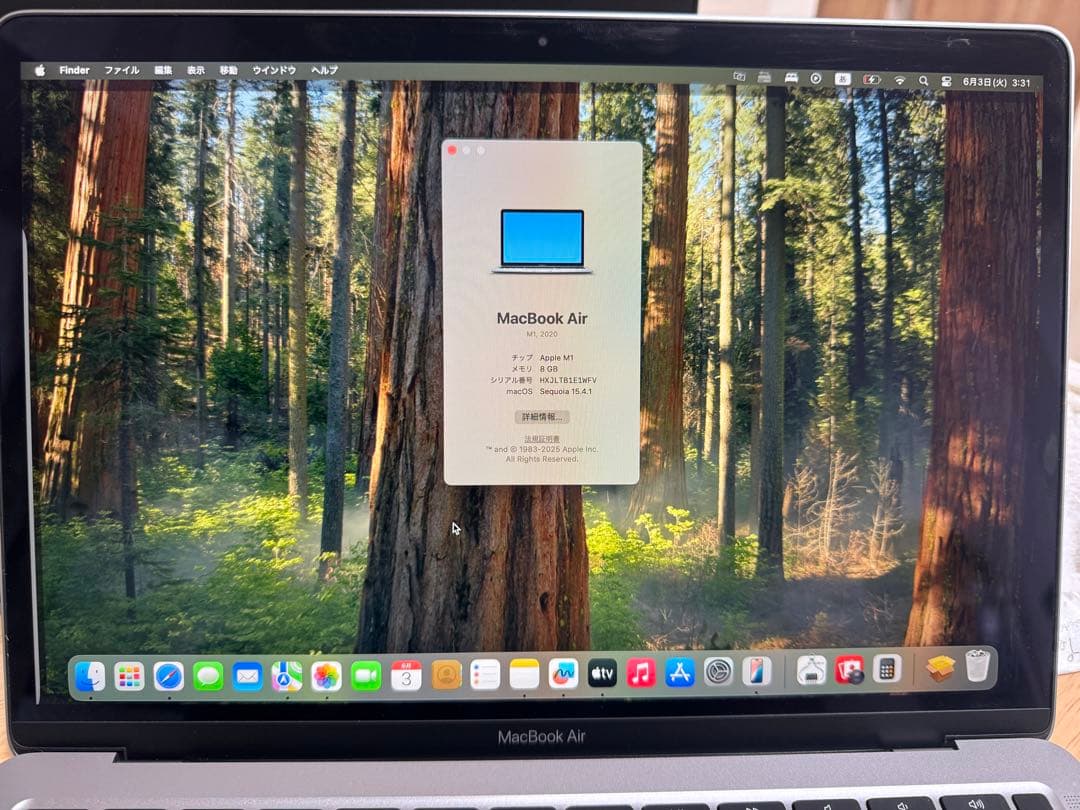 MacBook Air M1 美品 充電回数17回