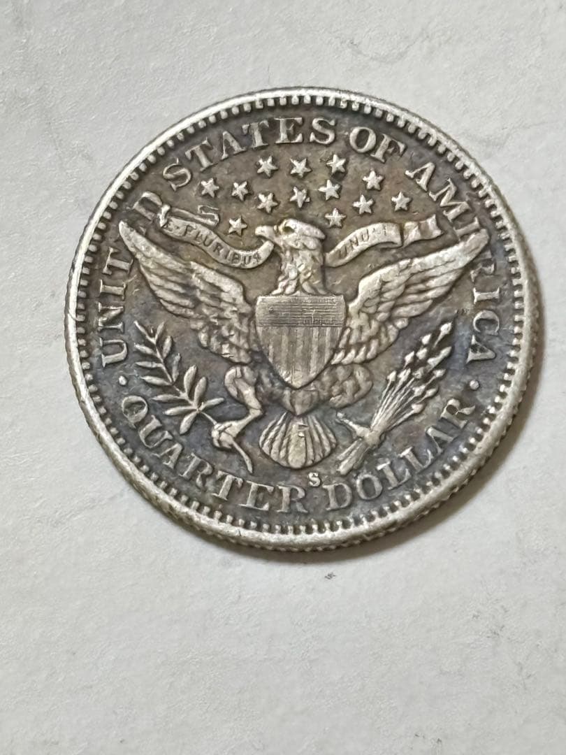 岡*満様 バーバークォーター　1907S 特年　極美品　希少　レア　古銭