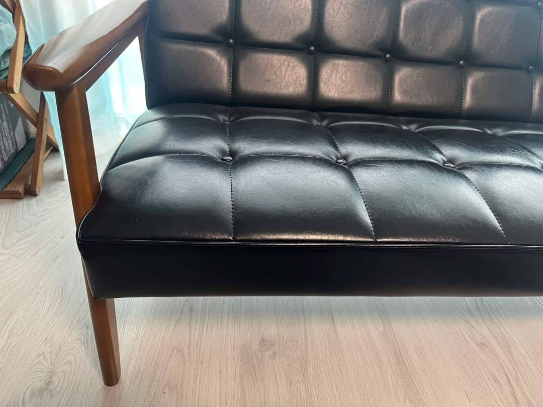 カリモクKチェア2シーター　ブラック